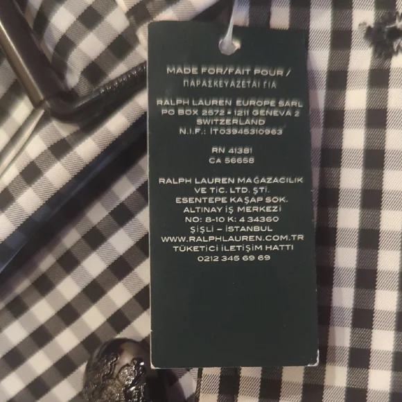 Ralph Lauren Gingham Twill Plaid Twill Double Breasted Rain Coat With Belt - Picture 11 of 13